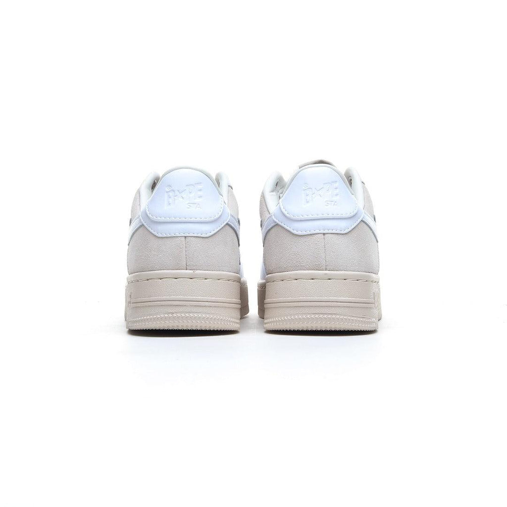 A Bathing Ape Bape Sta Low Suede Heel White